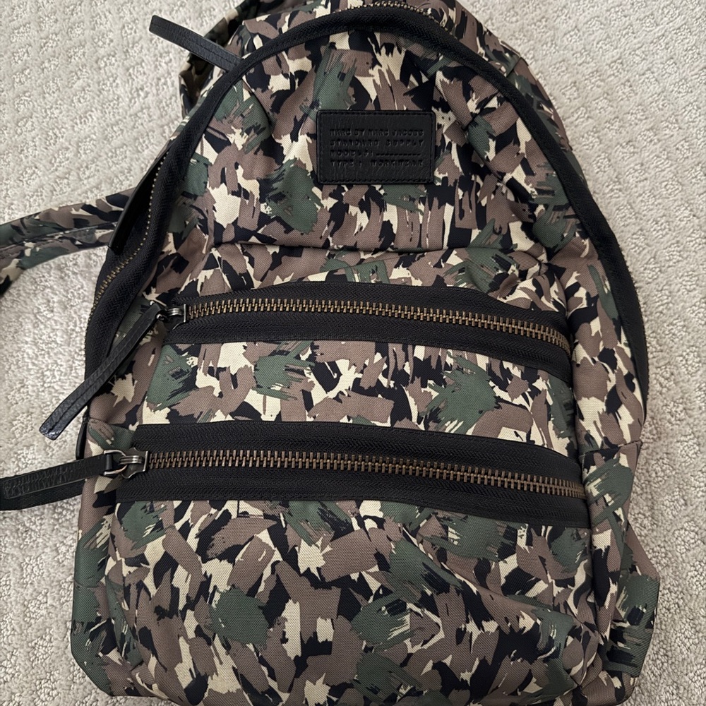 Marc Jacobs Green and Black Camouflage Arigato Backpack Stylish and Practical